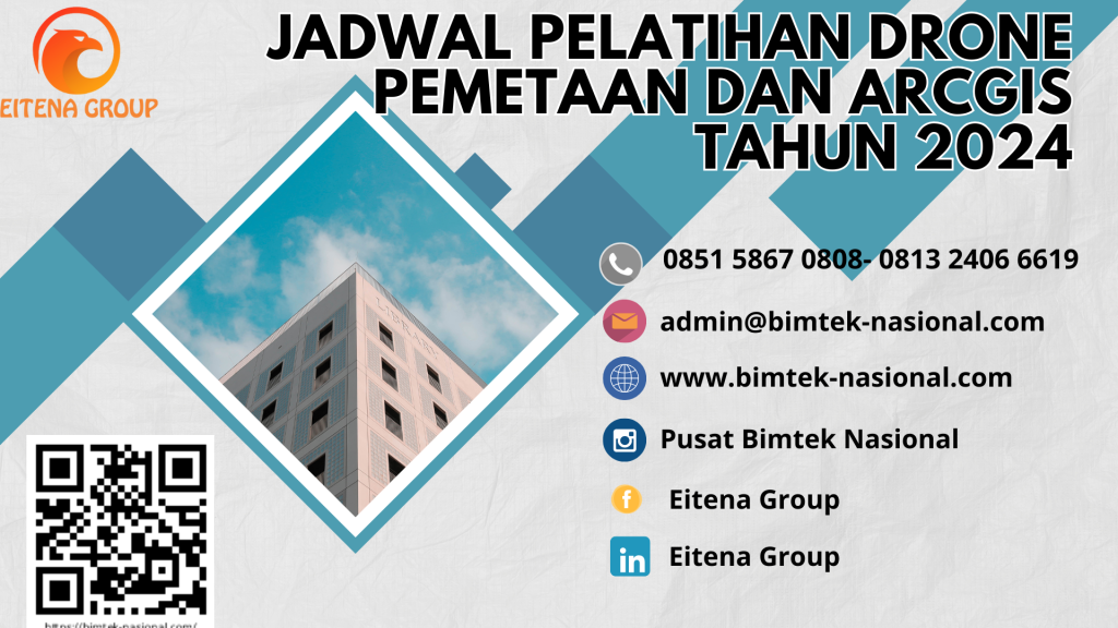 Jadwal Pelatihan Drone Pemetaan Dan ArcGIS Tahun 2024 Dengan Hormat Drone mapping merupakan metode baru yang menjadi sebuah solusi dalam menjawab kebutuhan pemetaan. Drone Mapping mampu menyajikan data spasial dengan akurasi tinggi, untuk berbagai keperluan pemetaan, dimanapun, dan kapanpun kebutuhan itu berada. ArcGIS adalah salah satu software yang dikembangkan oleh ESRI (Environment Science & Research Institue) yang merupakan kompilasi fungsi-fungsi dari berbagai macam software GIS yang berbeda seperti GIS desktop, server, dan GIS berbasis web. Software ini mulai dirilis oleh ESRI Pada tahun 2000. Produk Utama Dari ARCGIS adalah ARCGIS desktop, dimana arcgis desktop merupakan software GIS professional yang komprehensif dan dikelompokkan atas tiga komponen yaitu : ArcView(komponen yang focus ke penggunaan data yang komprehensif, pemetaan dan analisis), ArcEditor (lebih fokus ke arah editing data spasial) dan ArcInfo (lebih lengkap dalam menyajikan fungsi-fungsi GIS termasuk untuk keperluan analisi geoprosesing) Materi Jadwal Pelatihan Drone Pemetaan Dan ArcGIS Tahun 2024 Basic pemetaan dan GIS Pengenalan sistem UAV/Drone Pengenalan komponen detail Drone Pengenalan jalur terbang Pengenalan sistem auto pilot Latihan terbang manual Latihan pembuatan jalur terbang Pemrosesan Mozaik foto udara drone Pemrosesan data foto udara menjadi DEM Perhitungan jumlah pohon / tree counting Pemrosesan videografi hasil drone Pembuatan data peta Layouting peta siap cetak Praktek ArcGIS Narasumber /Trainer Narasumber/Instruktur berasal dari Para Ahli yang berpengalaman dan profesional baik secara konsep/teori maupun praktek METODE Jadwal Pelatihan Drone Pemetaan Dan ArcGIS Tahun 2024 Pemaparan materi, diskusi, tanya-jawab, studi kasus, & simulasi langsung, dengan konsep: – 20% teori berdasarkan literatur praktisi – 40% analisa best practices & benchmarking antara; institusi, korporasi, & industri – 40% studi kasus nyata & brainstorming antara narasumber/trainer dengan peserta Prosedur Permohonan Proposal Training Di LATIHNAS Konfirmasi dengan menghubungi panitia melalui telp, WA atau mengisi formulir pendaftaran yang tersedia Surat undangan resmi/proposal penawaran akan kami kirimkan melalui email atau WA. Mengirimkan Nama (Gelar), Jabatan dan Instansi (dapat berupa foto Surat Tugas) melalui WA atau Email. Konfirmasi selambat-lambatnya 5 hari sebelum pelaksanaan Informasi Pendaftaran Dapat Menghubungi Admin Kami Via Telpon Atau WA Di Nomor WA /TLP 0812 2420 3045 – 0852 8363 6587 TELPON KANTOR 021 – 22036025 EMAIL pusdiklatlatihnas@gmail.com PROSEDUR PEMBAYARAN Biaya Kontribusi Bimtek /Training dibayarkan secara tunai pada saat Registrasi ulang di hotel/tempat atau dengan transfer (non tunai)
