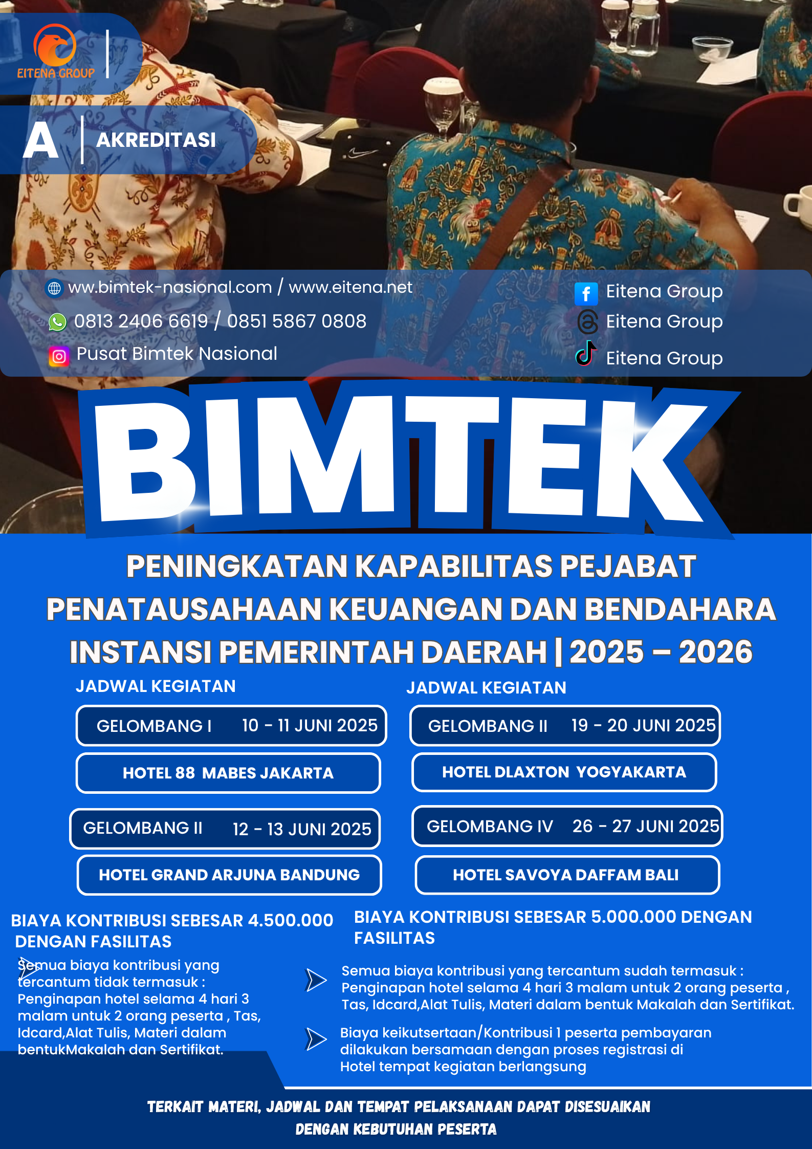 BIMTEK PENINGKATAN KAPABILITAS PEJABAT PENATAUSAHAAN KEUANGAN DAN BENDAHARA INSTANSI PEMERINTAH DAERAH | 2025 – 2026